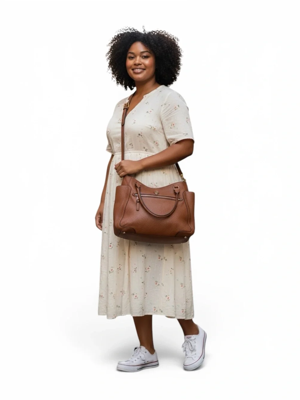 Tory Burch Brown Pebbled Leather Slouchy Crossbody Satchel, One Size